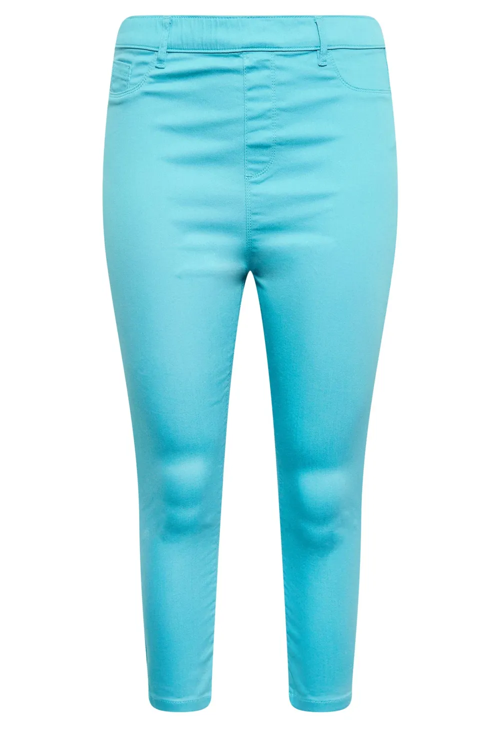 YOURS Curve Aqua Blue Cropped Stretch GRACE Jeggings