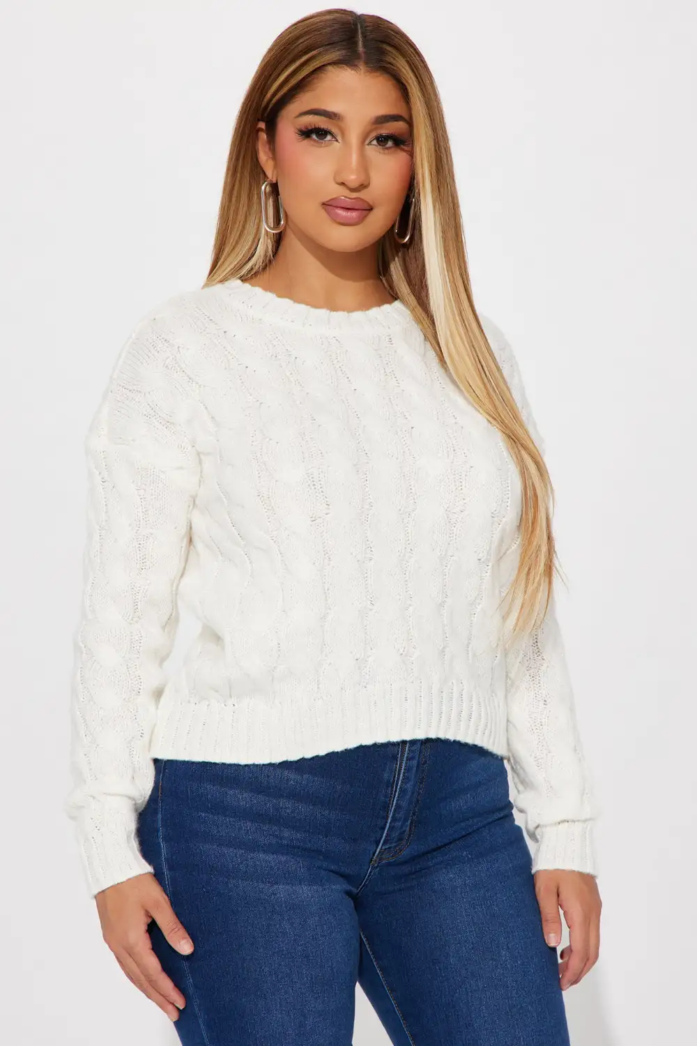 Serenity Cable Knit Sweater - Ivory