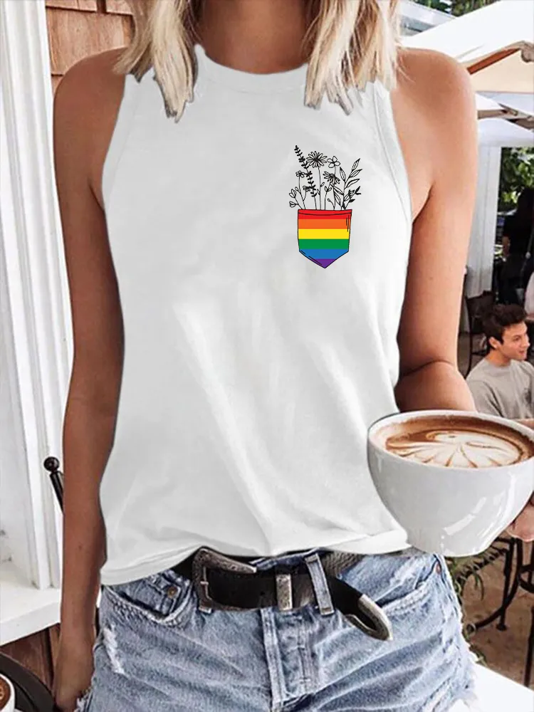 Women's Gay Day Pride Day Crew Neck Vest