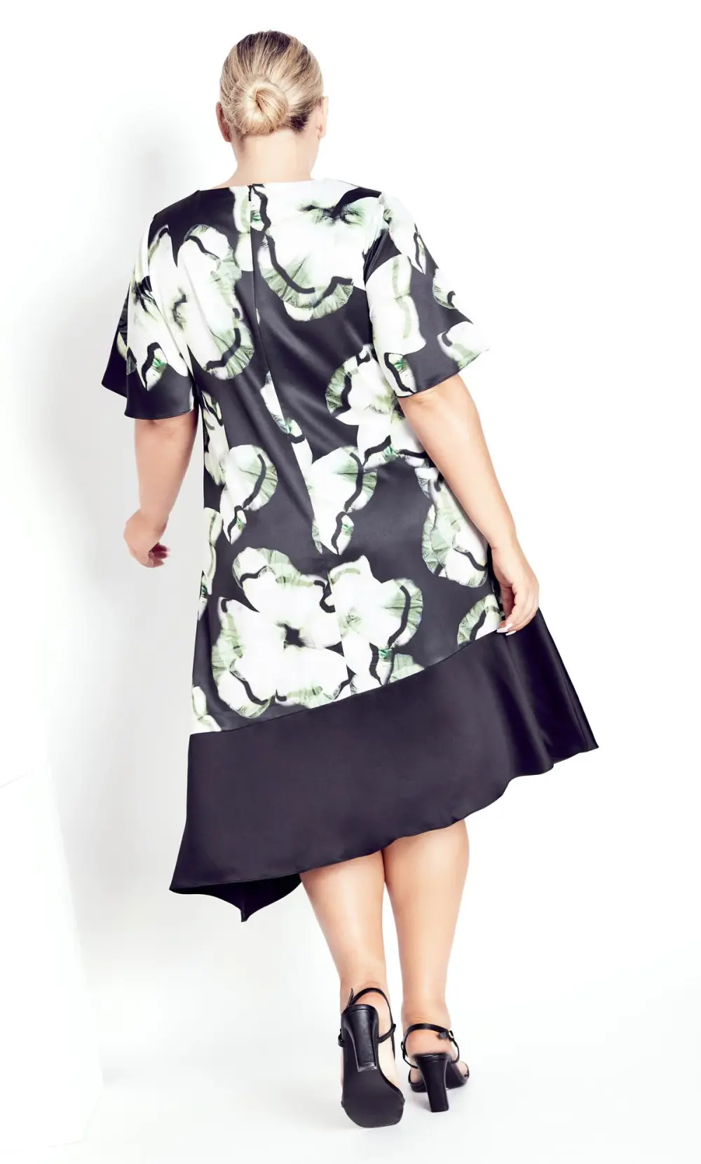 Evans  Black Color Block Print Dress