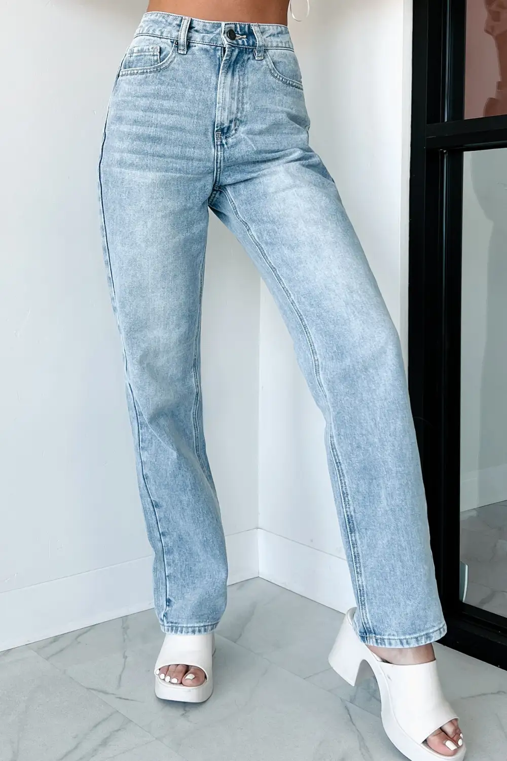 High Rise Straight Leg Jeans