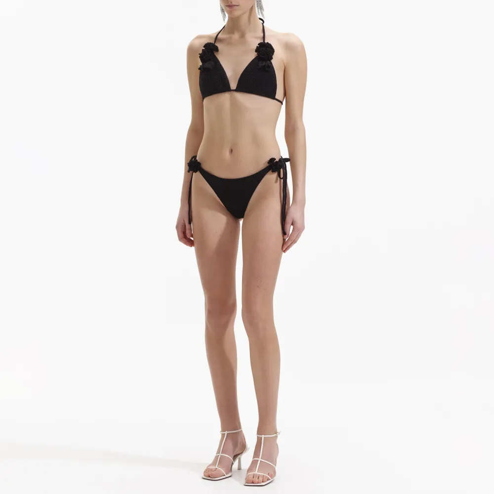 Black Crochet Bikini Brief