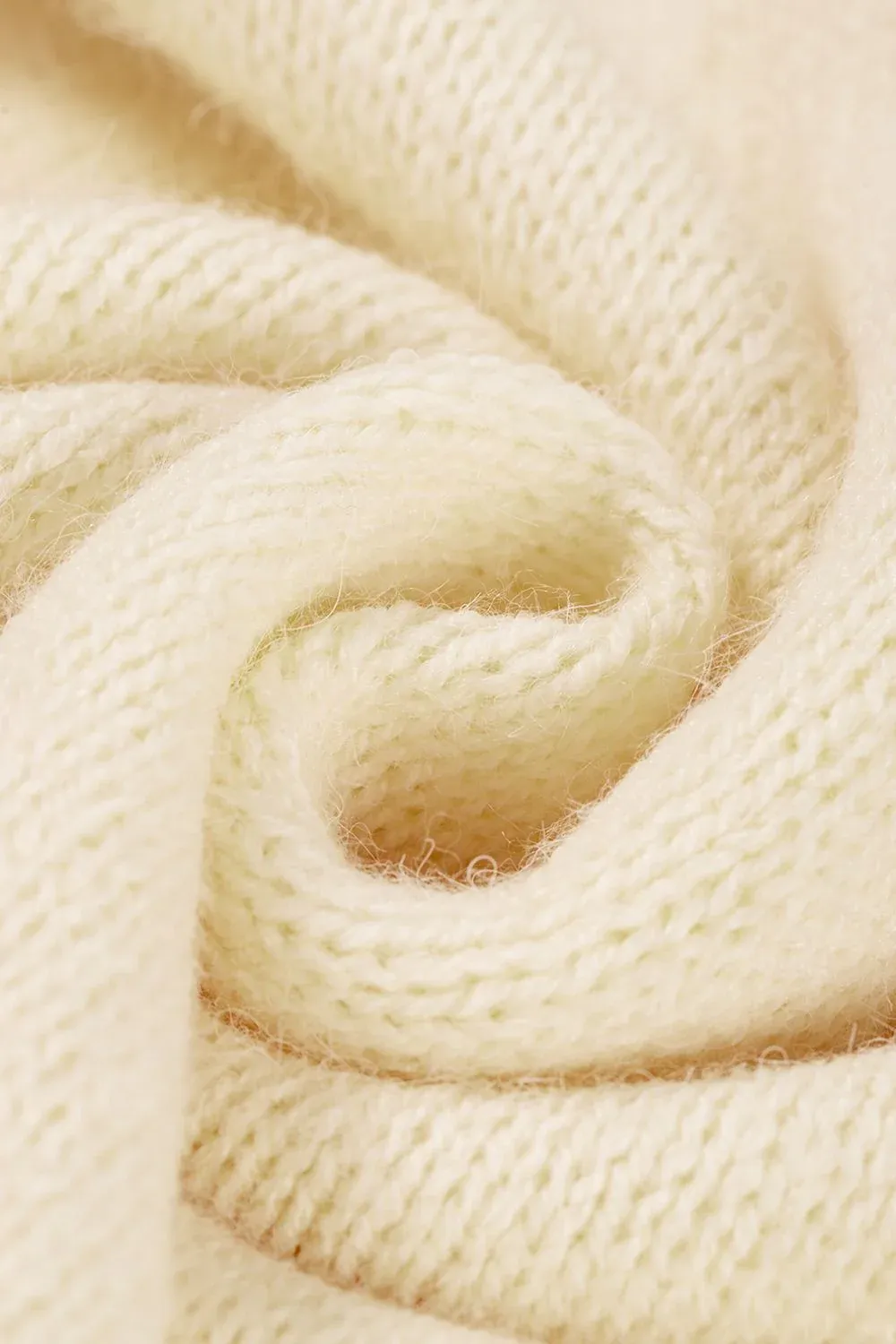 Minimalist Hollow-Out Breathable Cream Knit Sweater