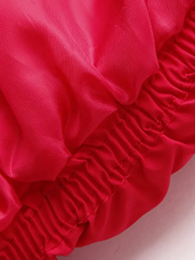 Women's Parka Long Puffer Jacket with Fur Collar Hood Winter Coat Windproof Warm Casual Jacket Long Sleeve Plain with Pockets Full Zip Black Pink Red