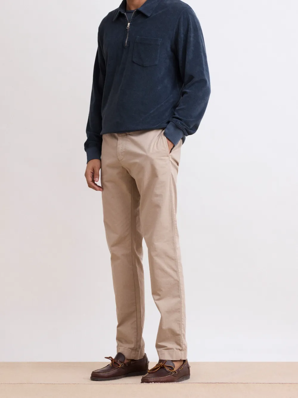 Men's Casual Style Beige Pants
