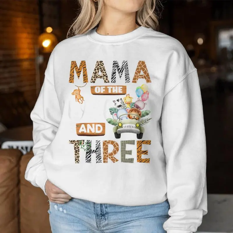 Mama Of The Wild And Three 3Rd Birthday Boy Safari Truck Women Sweatshirt