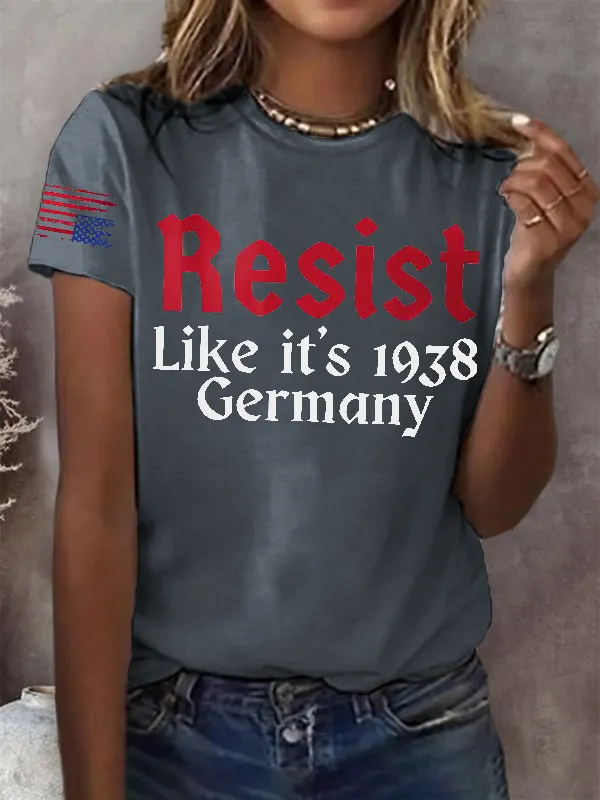 Women'S T-Shirt Retro Resist Like It'S 1938 Germany Print T-Shirt