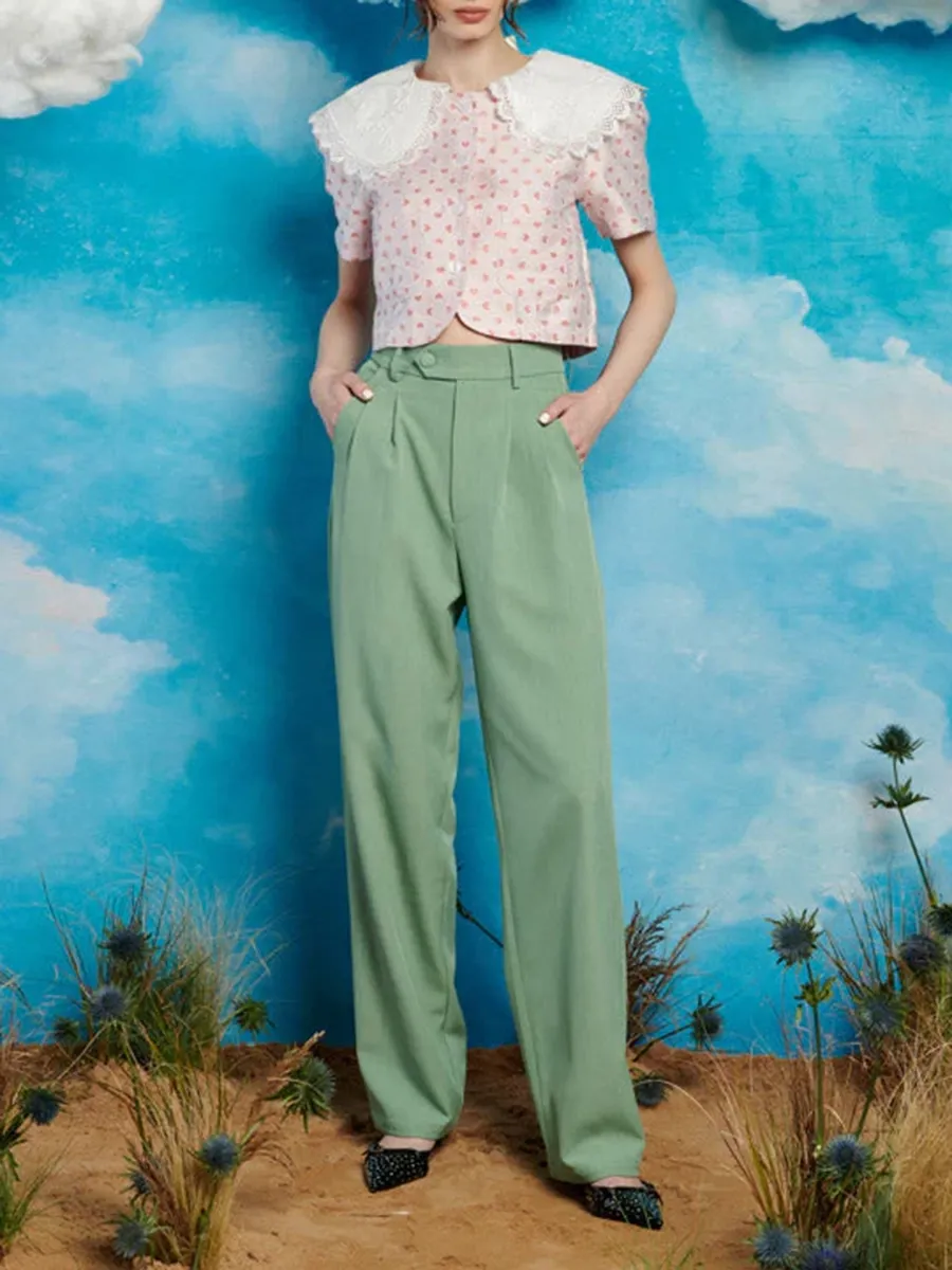 Sharp Style High Waisted Trousers