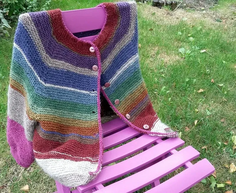 Vintage Button Down Rainbow Icelandic Cozy Warm Sweater