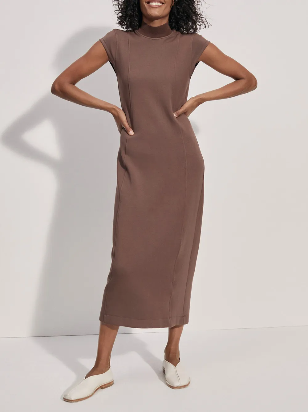 High Neck Midi Dress