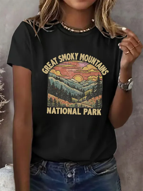 Great Smoky Mountains National Park Sunset Graphic T-Shirt