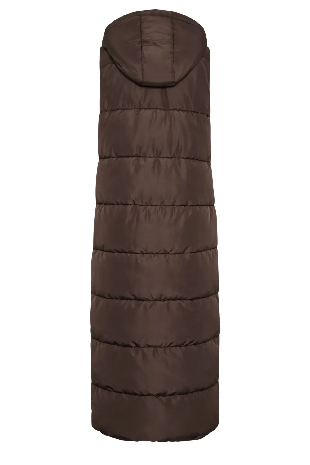 LTS Tall Chocolate Brown Midaxi Padded Gilet