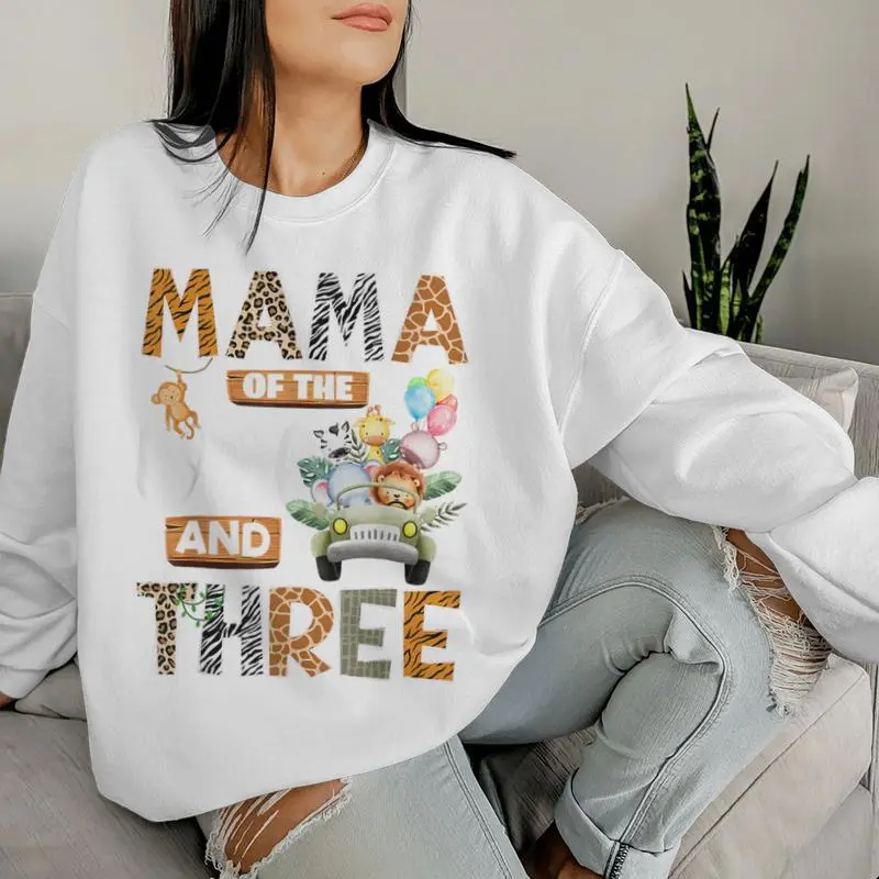 Mama Of The Wild And Three 3Rd Birthday Boy Safari Truck Women Sweatshirt