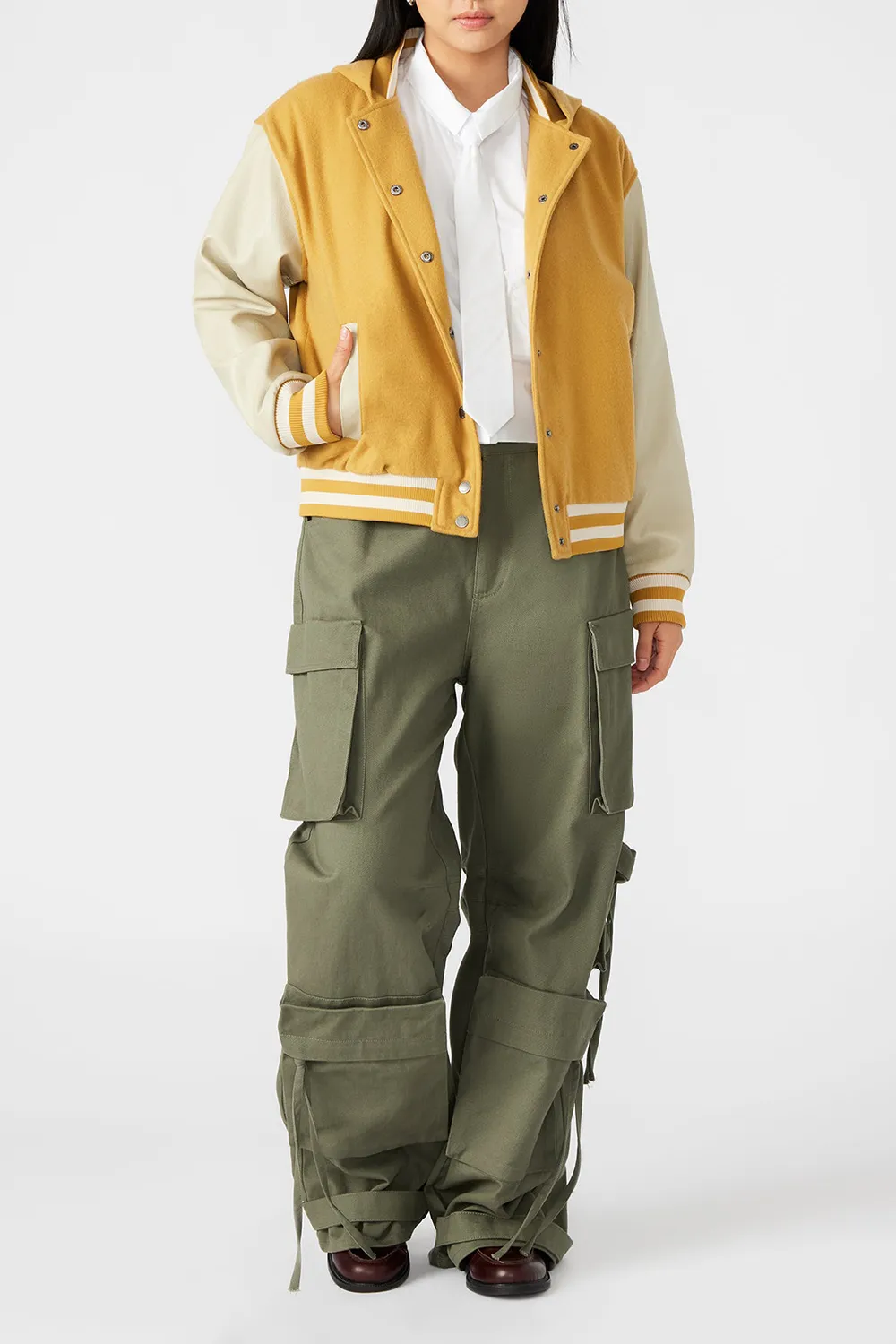 HOODED JACKET MUSTARD