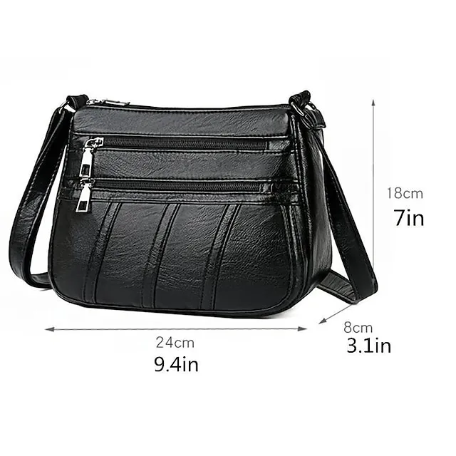 Women's Crossbody Bag Shoulder Bag Mobile Phone Bag PU Leather Shopping Daily Adjustable Large Capacity Lightweight Solid Color Black Brown