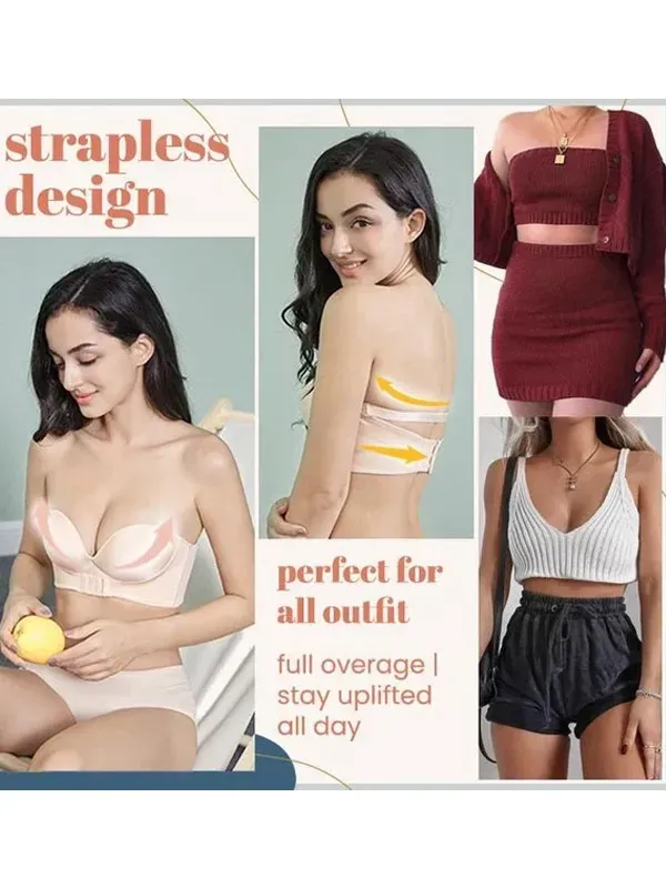 Strapless Front Buckle Lift Bra