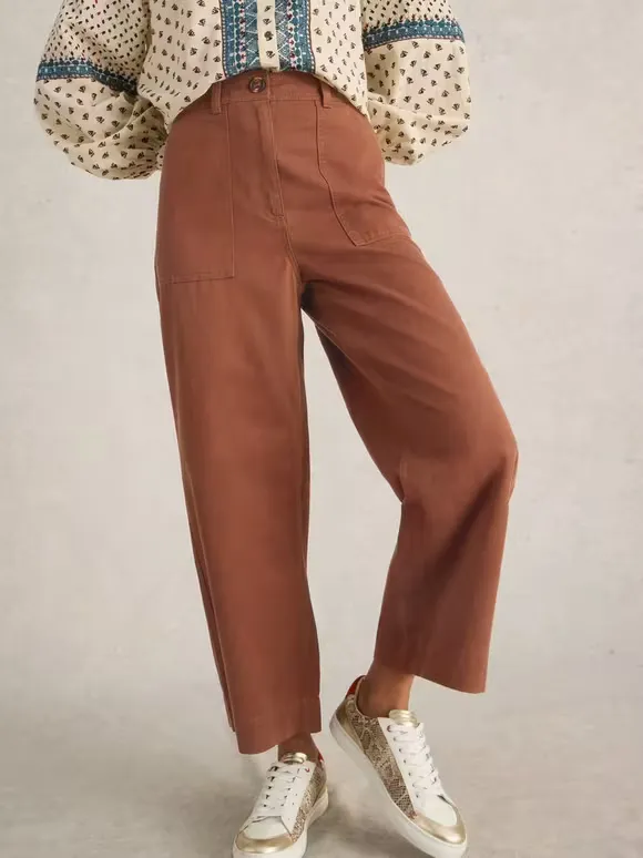 Wide Leg Cropped Trouser