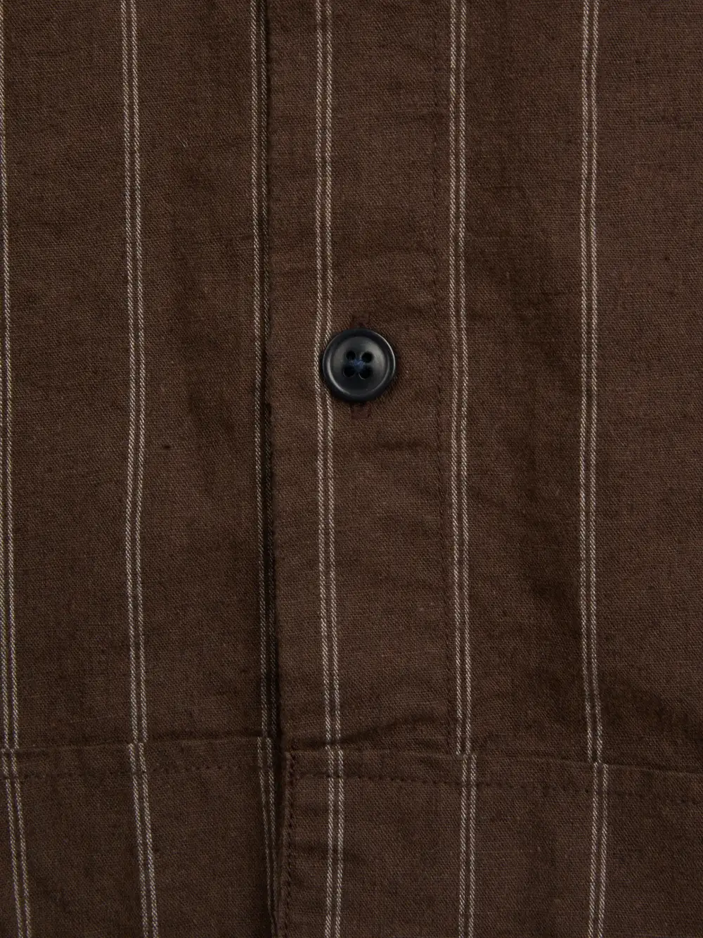 Brown Short Sleeve Cotton-Linen Shirt