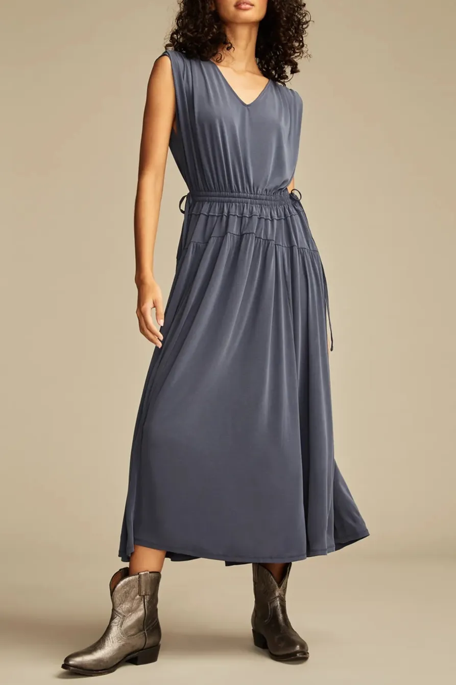 Blue Nights Sandwash Ruched Dress