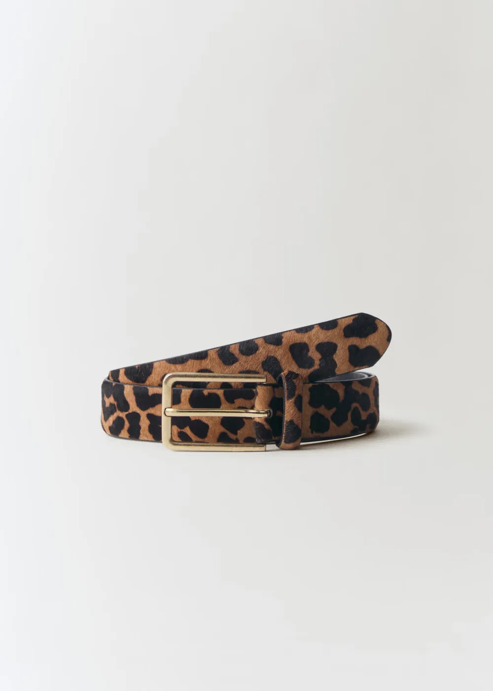 Leopard Print Square Buckle Belt