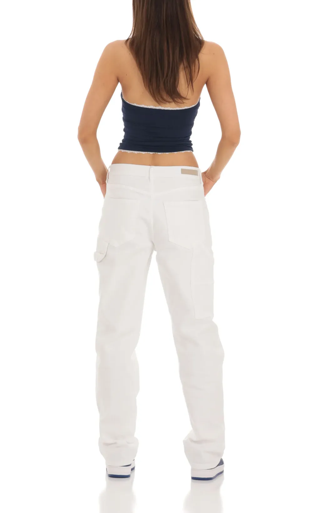 Straight Cargo Jeans in White