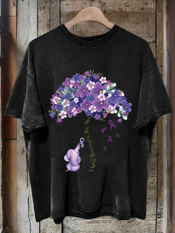 Men'S Purple Sunflower T-Shirt For The Prevention And Treatment Of Alzheimer'S Disease
