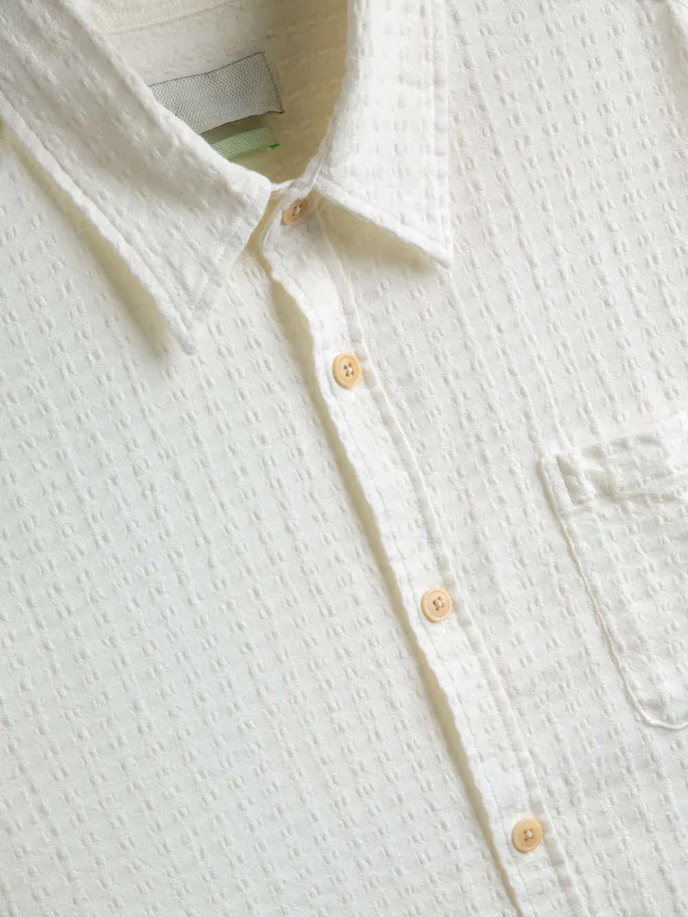 Long Sleeve Casual Style Cream Cotton Shirt