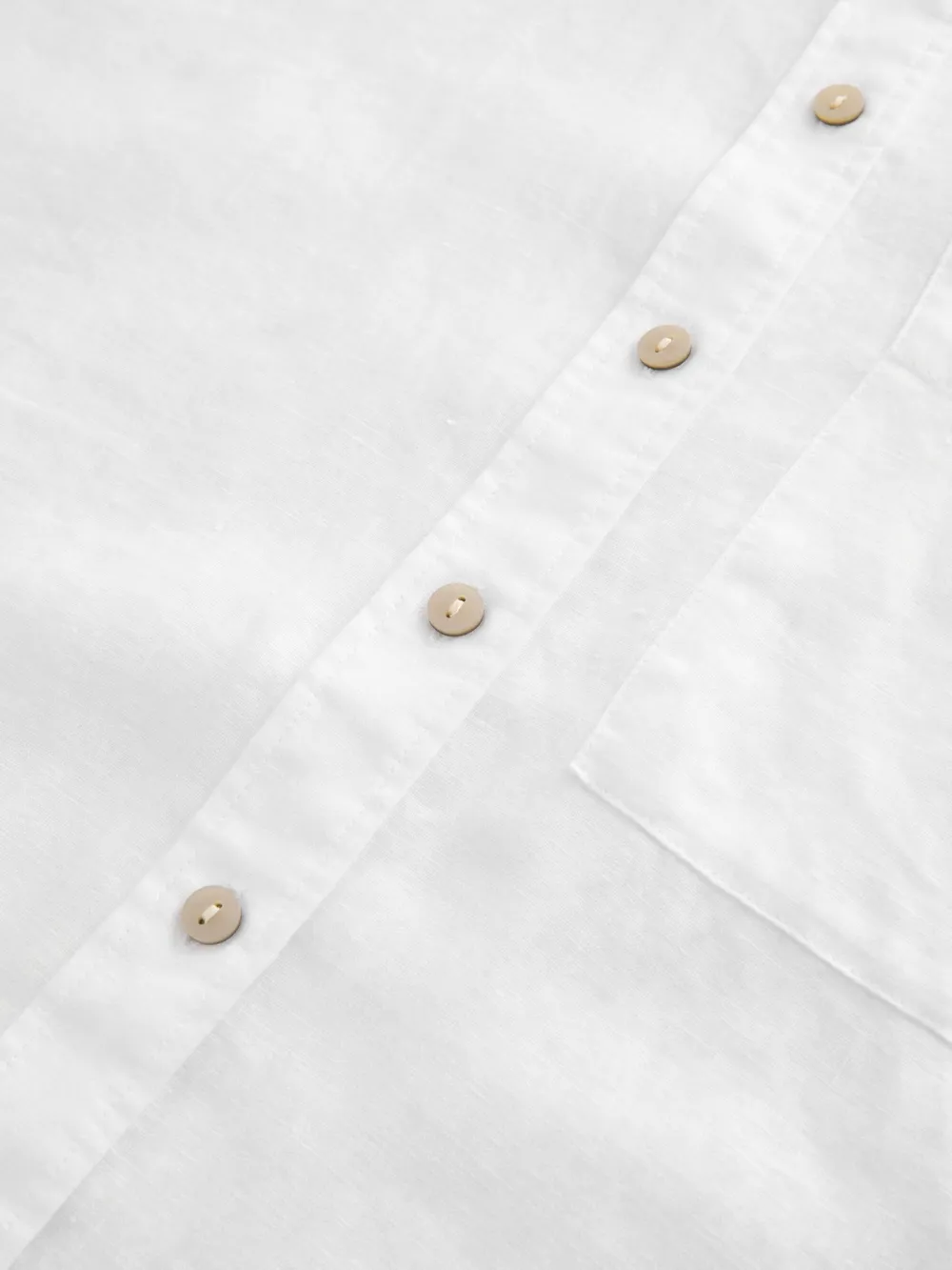 Loose Fit Long Sleeve Linen Button-Up Shirt