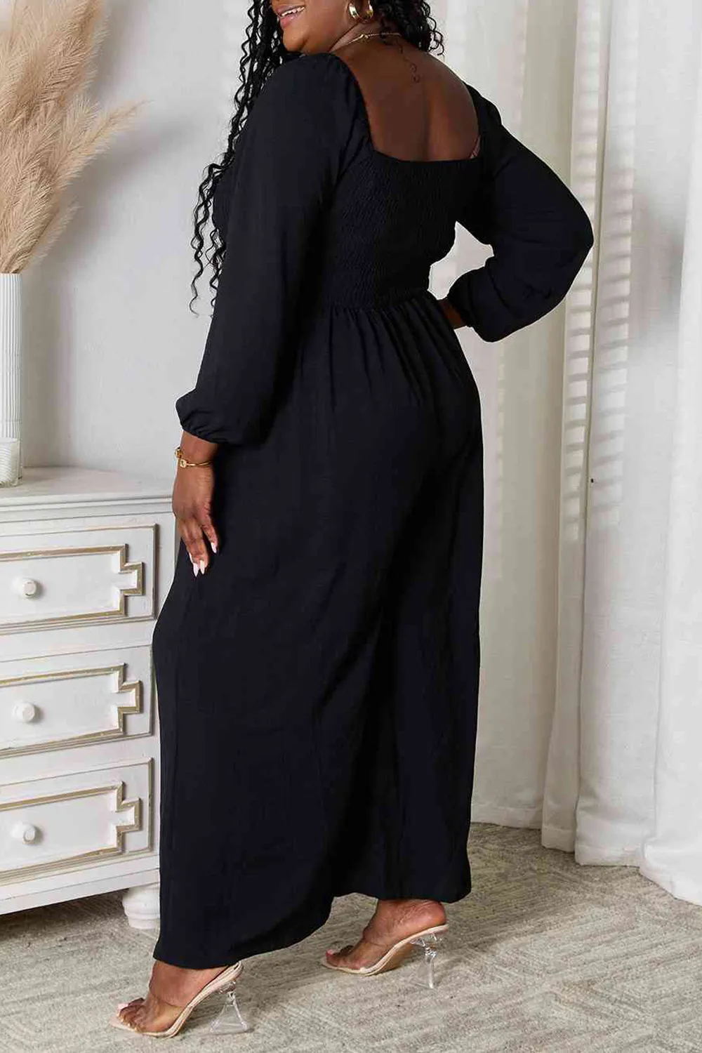 Black Minimalism Tasteful Off-The-Shoulder Jumpsuit