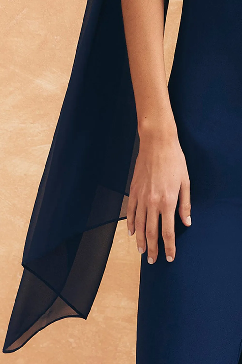 Navy Slight Stretch Shawl