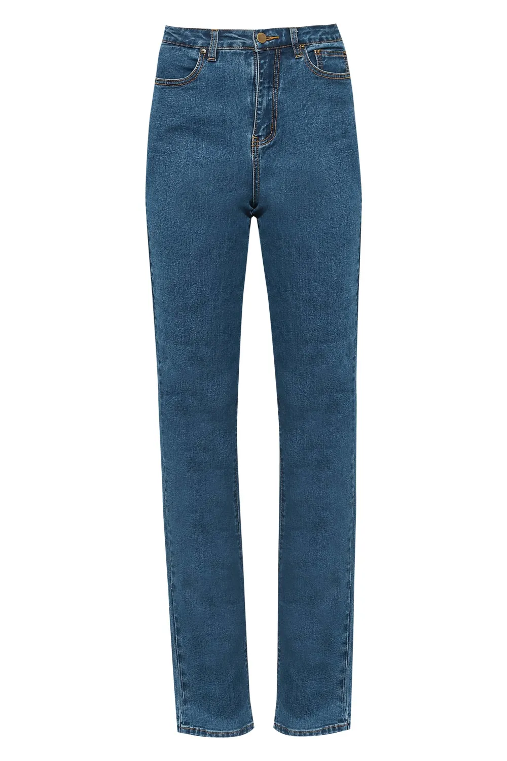 LTS Tall Indigo Blue Washed UNA Stretch Mom Jeans