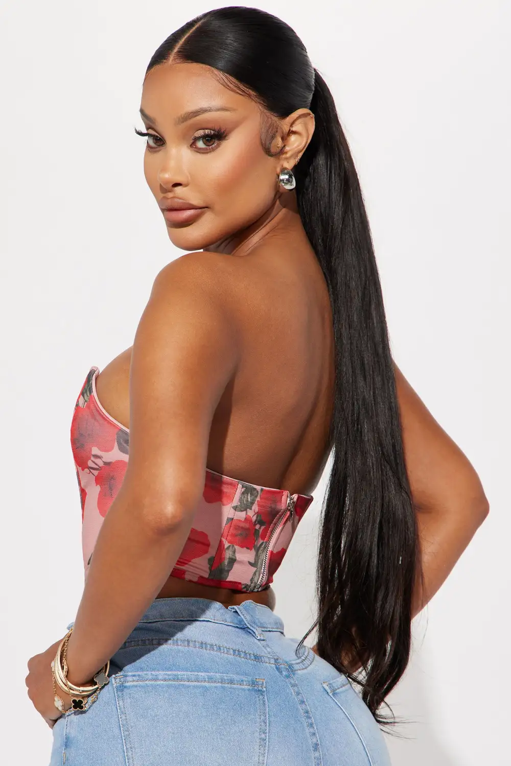 Hopeless Romantic Mesh Corset - Blush/combo