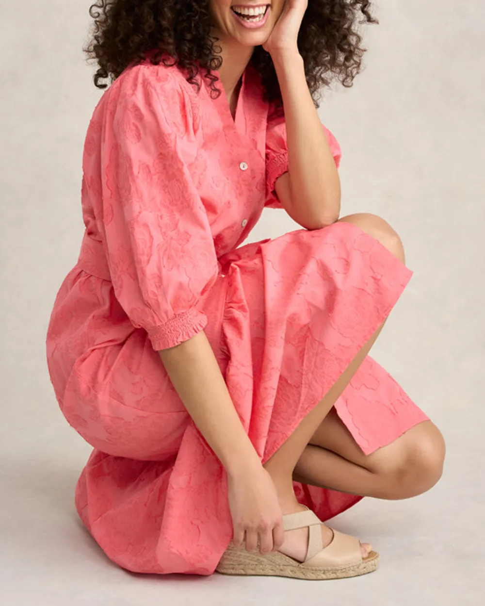 Smock Detail Cotton Dress