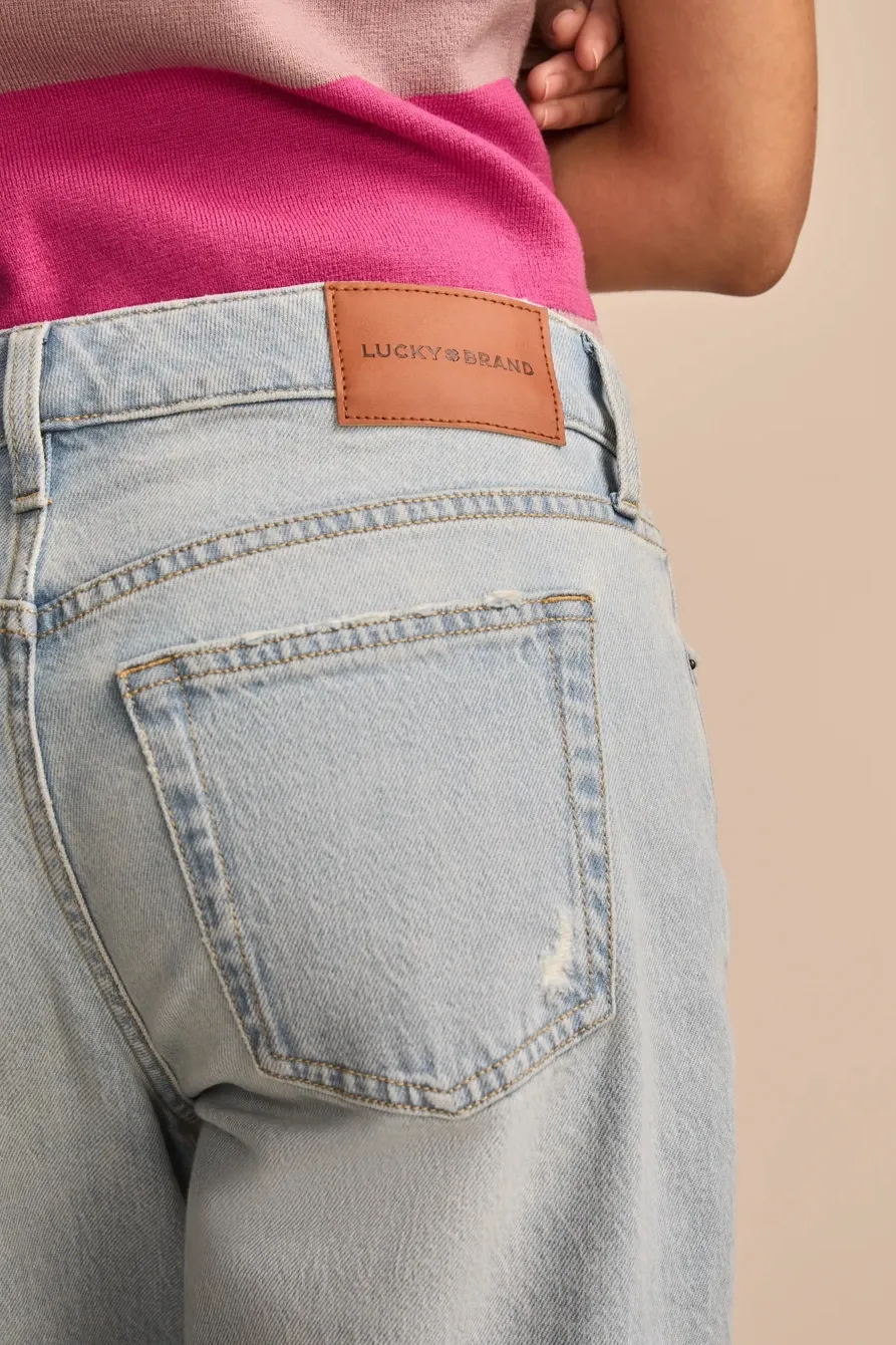 Distressed Light Wash Denim The Baggy