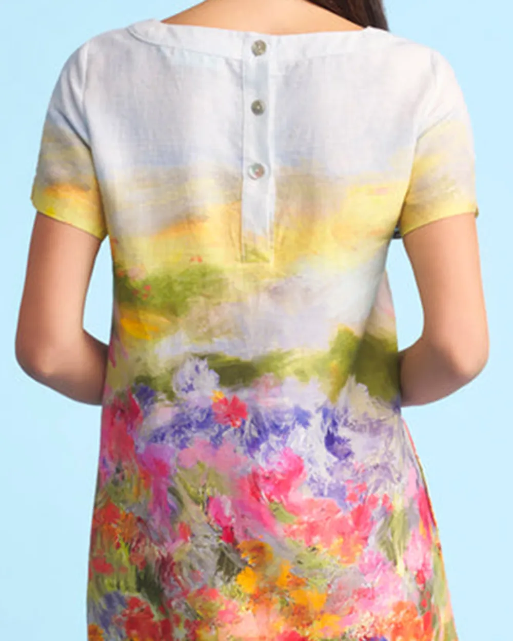 Printed French Linen Dress