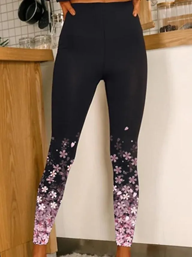 Women's Tights Leggings High Waist Designer Sparkle Sparkle & Shine Weekend Yoga Print High Elasticity Ankle-Length Tummy Control Graphic Prints S M L XL XXL