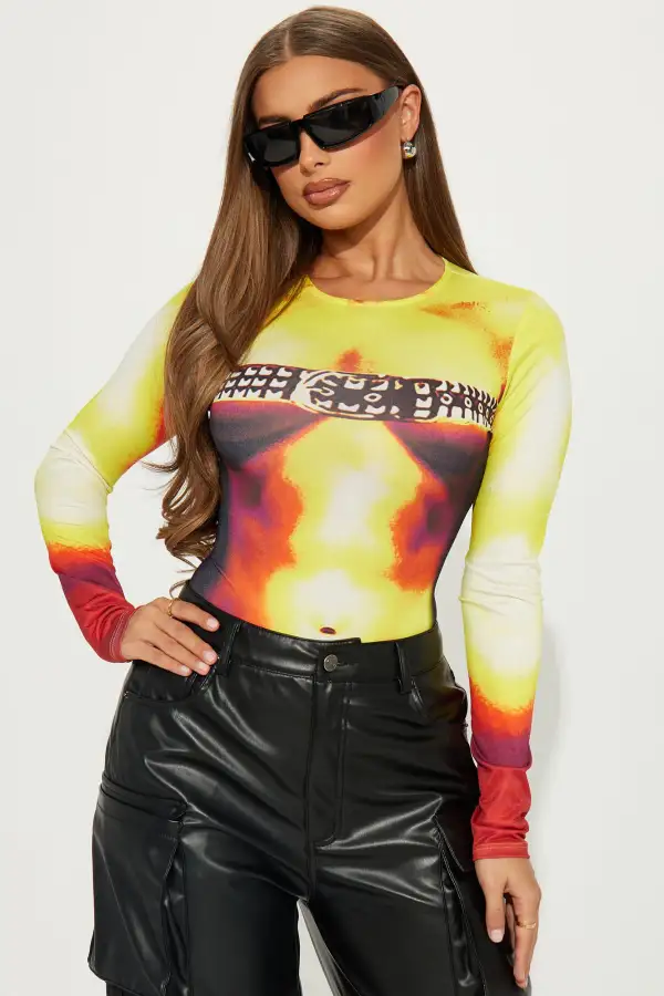 Rock My Body Bodysuit - Yellow/combo