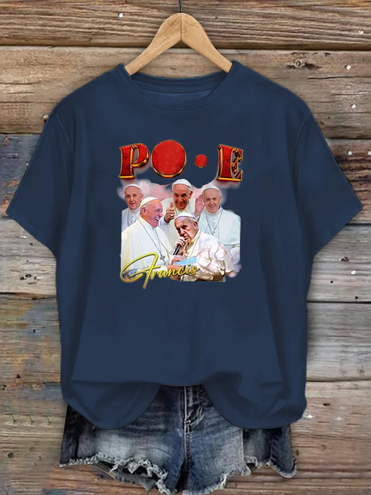 Women's Rip 1936-2025 Print Short Sleeve Round Neck Cotton T-Shirt