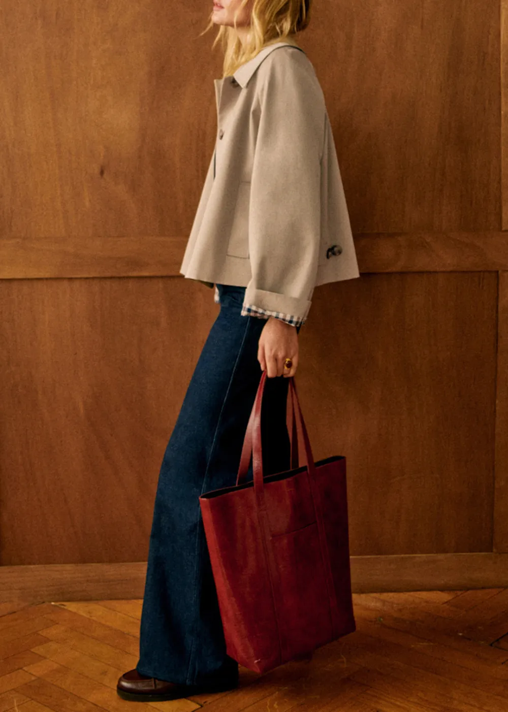 Light Beige Oversize Trench Coat