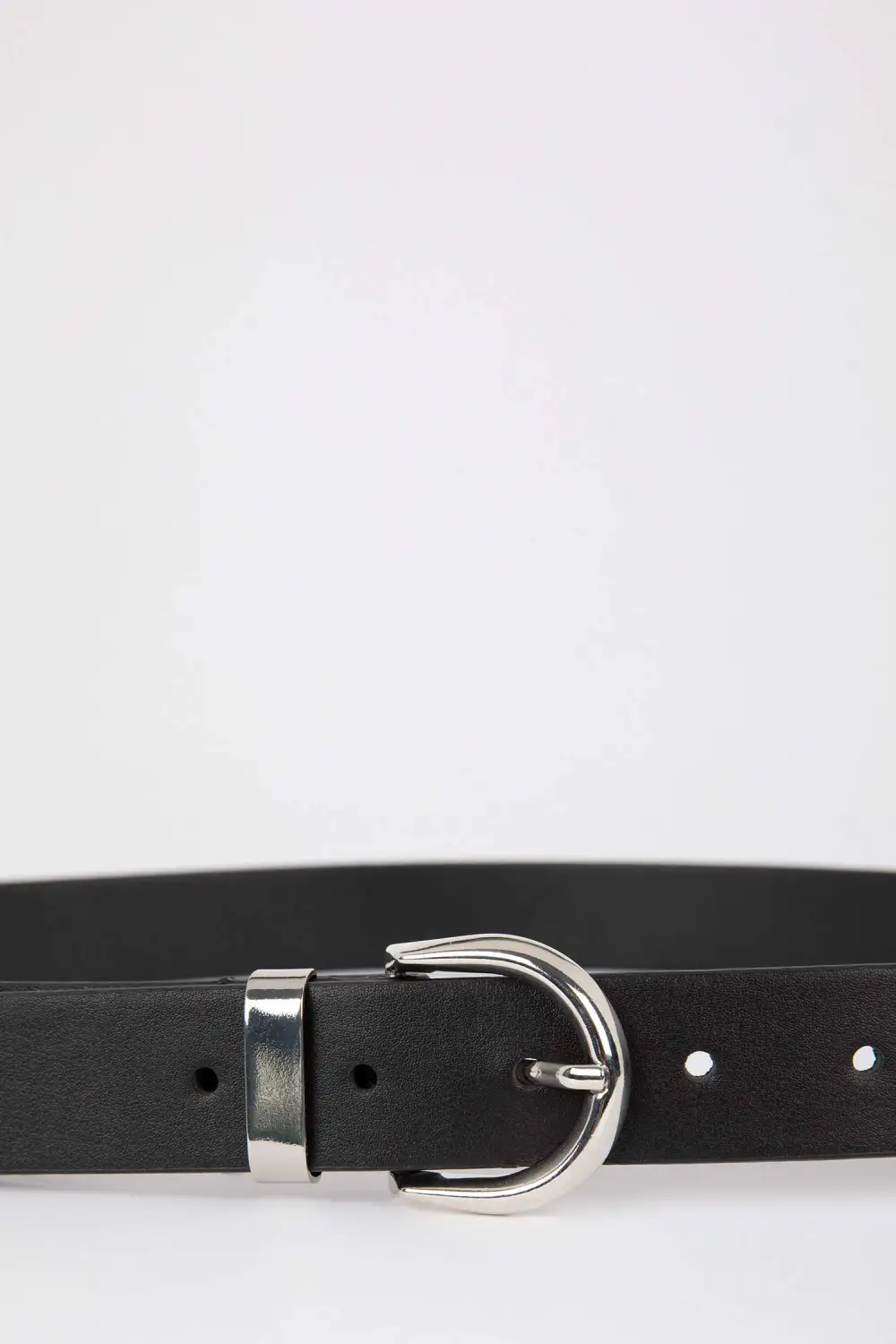 Black Metal Single-Button Belt