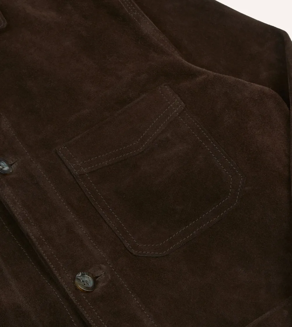 Chocolate Brown Corduroy Button Front Jacket