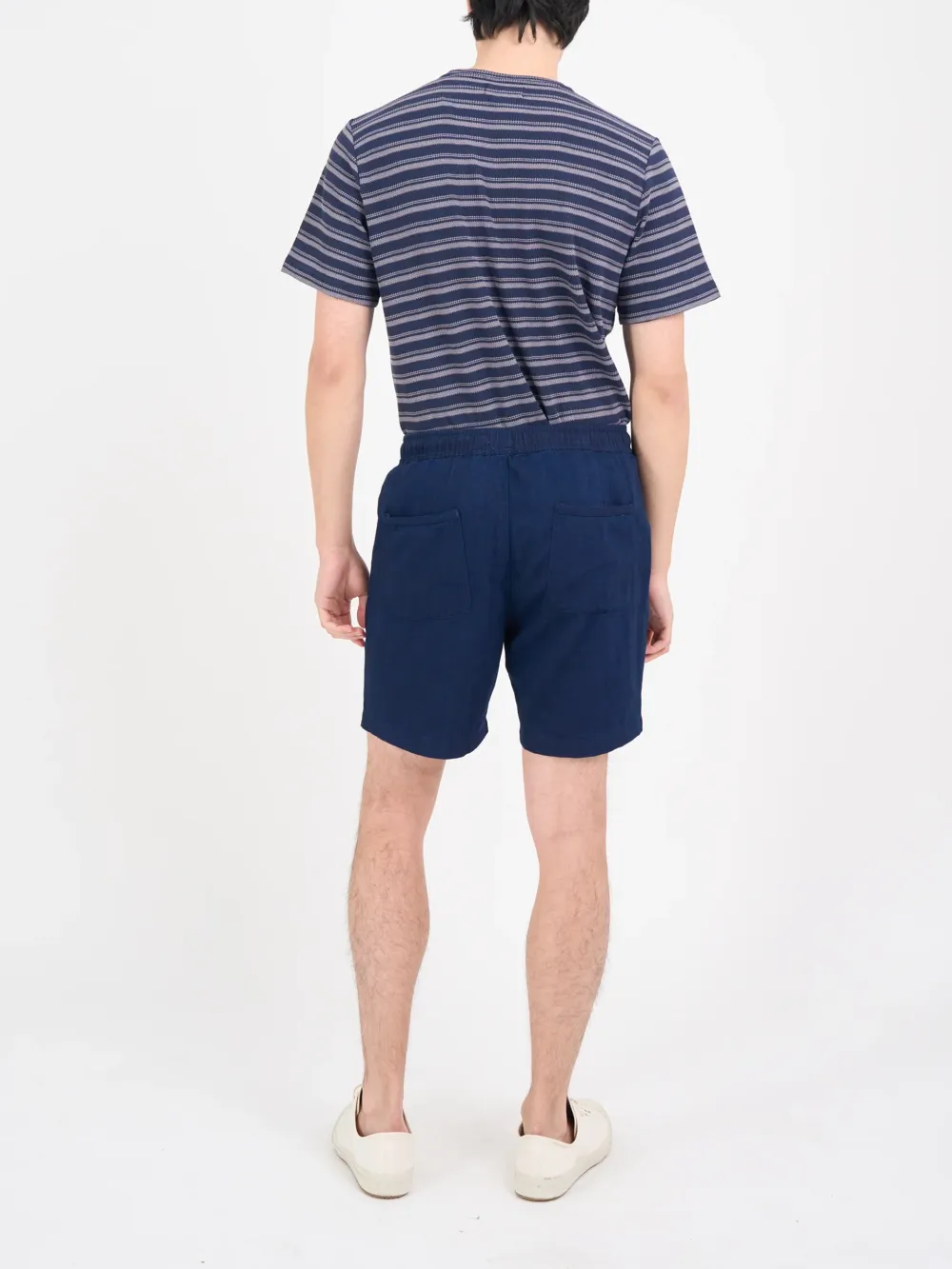 Indigo Blue Straight-Leg Cotton Shorts