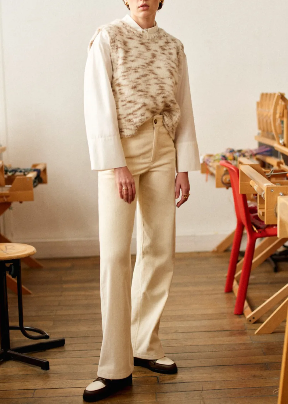 High-Rise Straight-Leg Loose Jeans