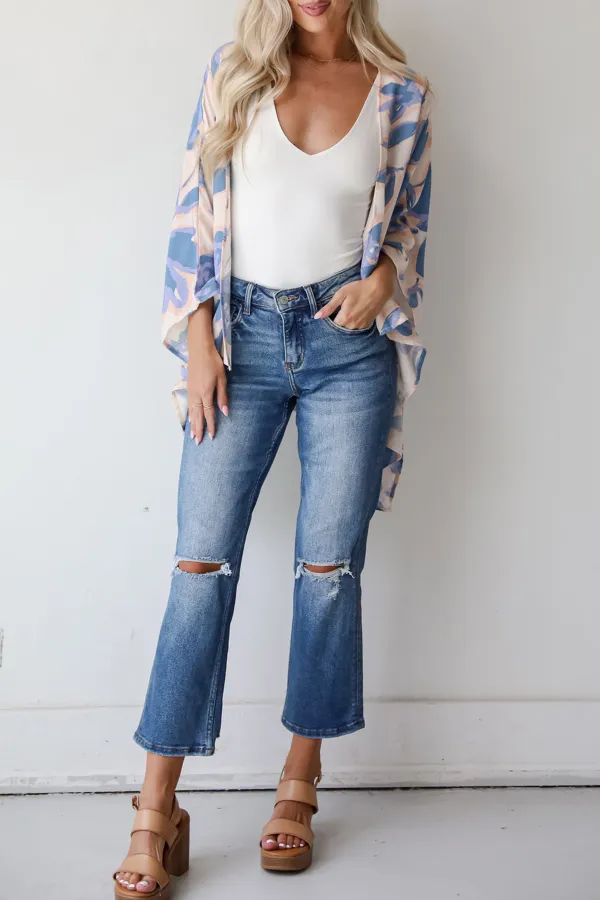 Season Of Blooms Blush Floral Kimono