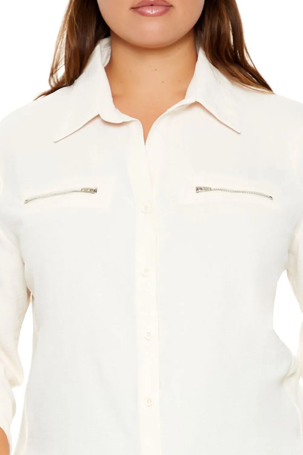 Plus Size Roll-Tab Sleeve Shirt