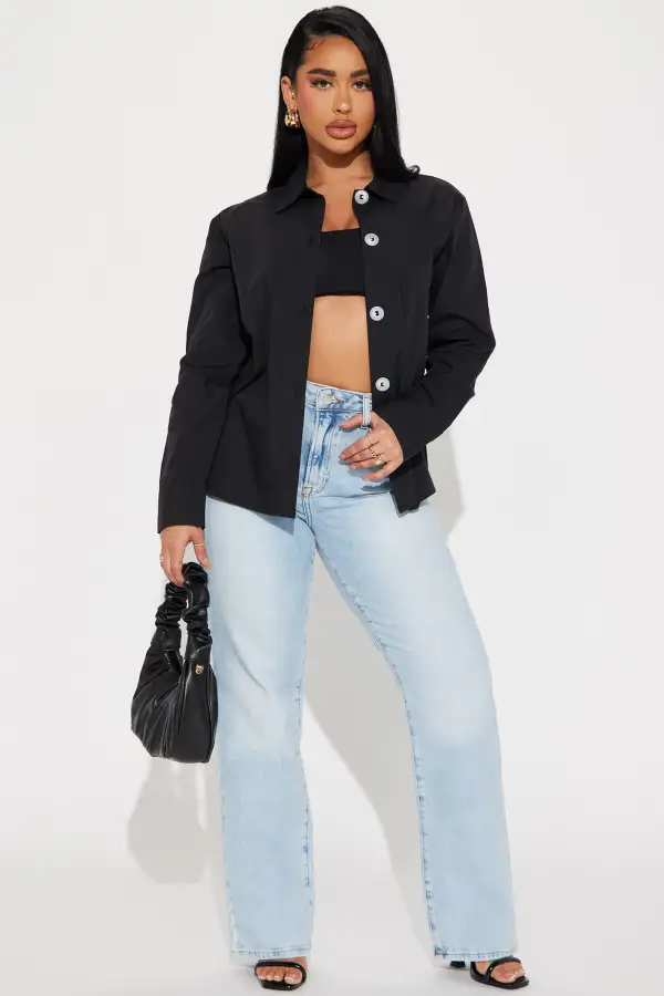 Manifesting Needs Poplin Shirt - Black