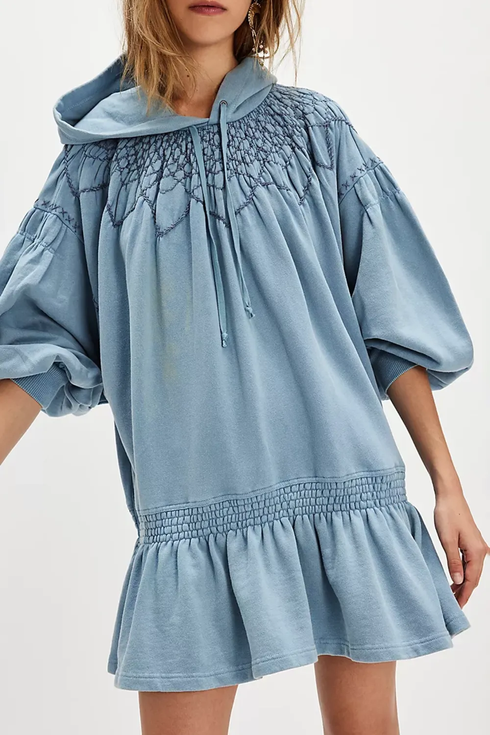 Smocked Waist Ruffled Mini Dress