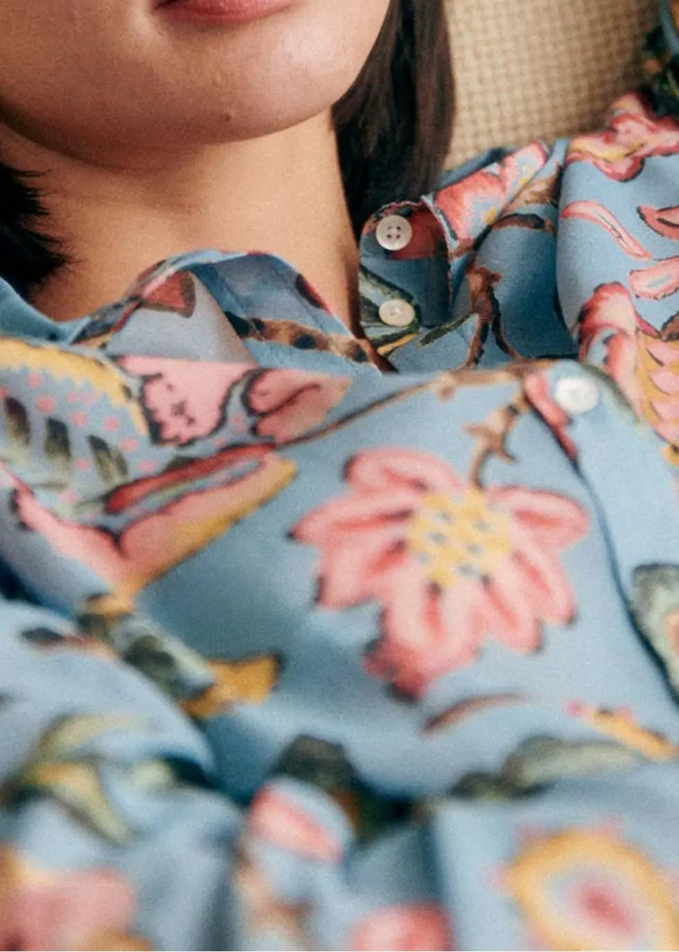 Colorful Floral Long-Sleeved Shirt