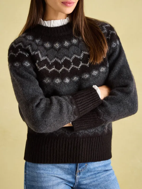 Charcoal Grey Fairisle Pattern Jumper