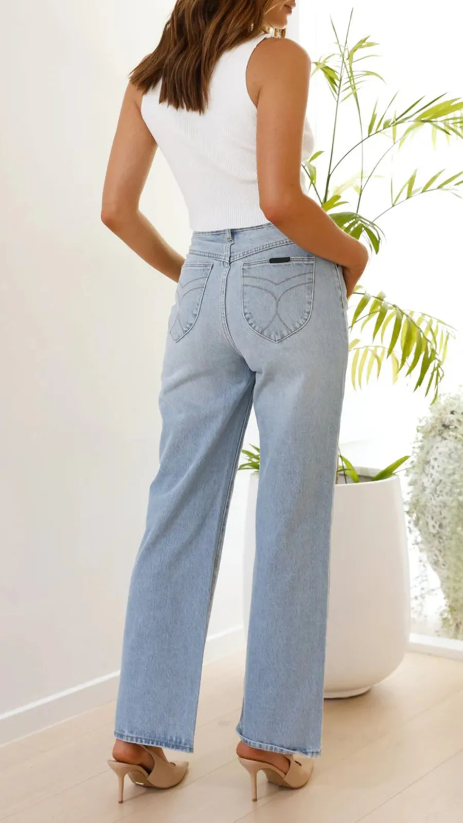 Light-Colored Non-Stretch Jeans
